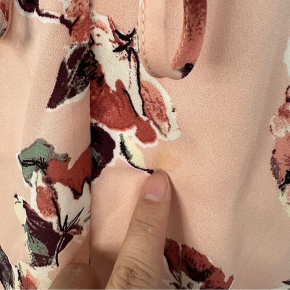 Three Pink Hearts Dress Womens XS Floral Print Maxi Pink High Low Hem Ruched‎ - Picture 5 of 13